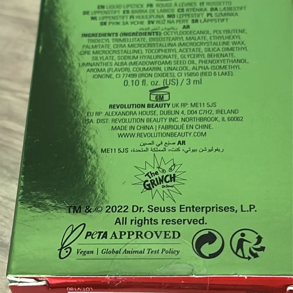 NEW REVOLUTION X The Grinch LITTLE MAX Lip Kit